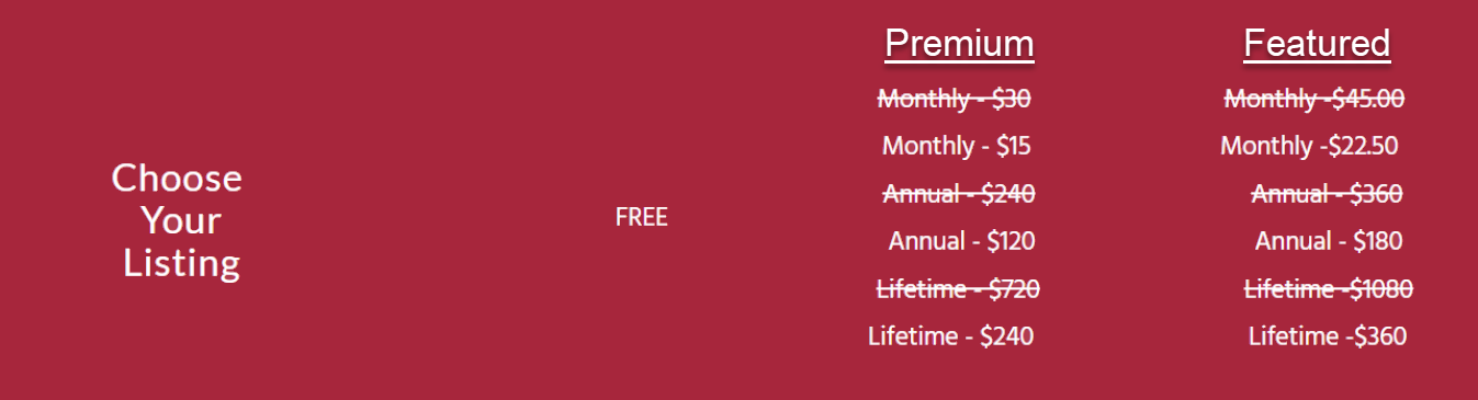 Choose your listing pricing